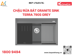 Chậu rửa bát 1 hố Konox đá Granite Sink Terra 790S - Màu xám 